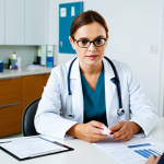 "A doctor in a professional office setting, explaining diabetes medication options to a fully clothed patient, appropriate attire, safe for work, perfect anatomy, natural proportions, family-friendly consultation, well-lit examination room, informative atmosphere, professional environment."