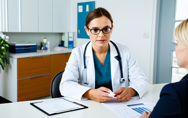 "A doctor in a professional office setting, explaining diabetes medication options to a fully clothed patient, appropriate attire, safe for work, perfect anatomy, natural proportions, family-friendly consultation, well-lit examination room, informative atmosphere, professional environment."